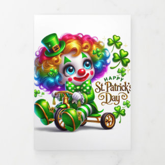 Fin D'année Trois Volets Carte de la Saint Patrick avec Clown