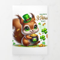 Carte de la Saint Patrick avec écureuil