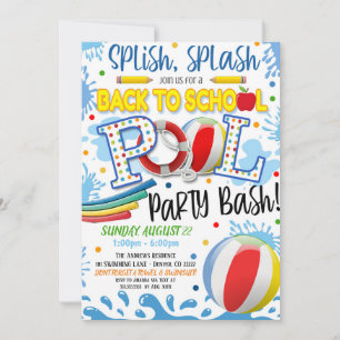 Fin de l'été Pool Party Invitation