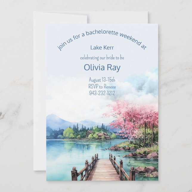 Fin de semaine du lac Bachelorette Invitation et i (Devant)