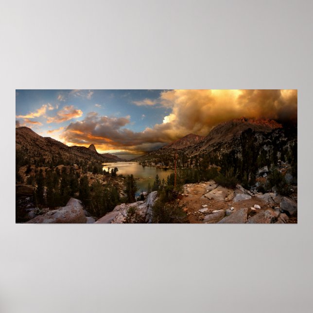 Fin Dome Middle Rae Lake Sunset - John Muir Trail Poster (Vorne)