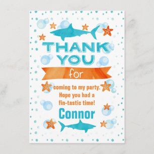 Fin-tastic Hai Geburtstag Danke Karte