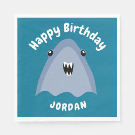 Fin-tastic Hai Geburtstagsparty Kinder unter dem M Serviette