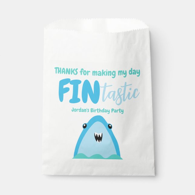 Fin-tastic Hai Vielen Dank Kinder unter dem Meer Geschenktütchen (Vorderseite)