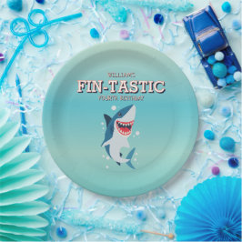 Fin-tastic Shark Ocean Birthday Pappteller