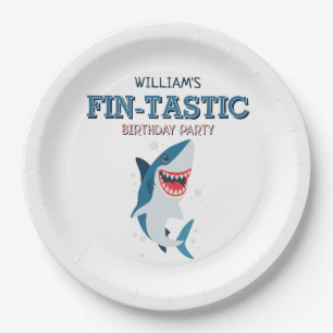 Fin-tastic Shark Ocean Birthday Pappteller
