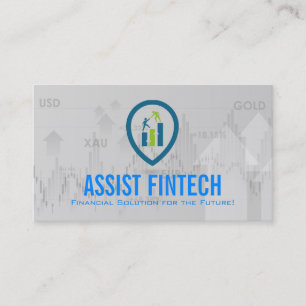Fin Tech Dokument-Logo Finanzdiagramm Visitenkarte