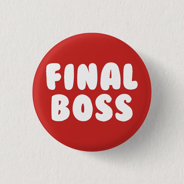 FINAL BOSS Video Game Antagonist Button (Vorderseite)