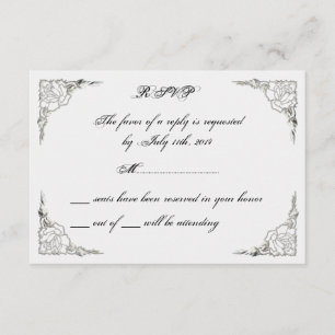 FINAL Cute élégant Rose Classy Argent Cartes RSVP