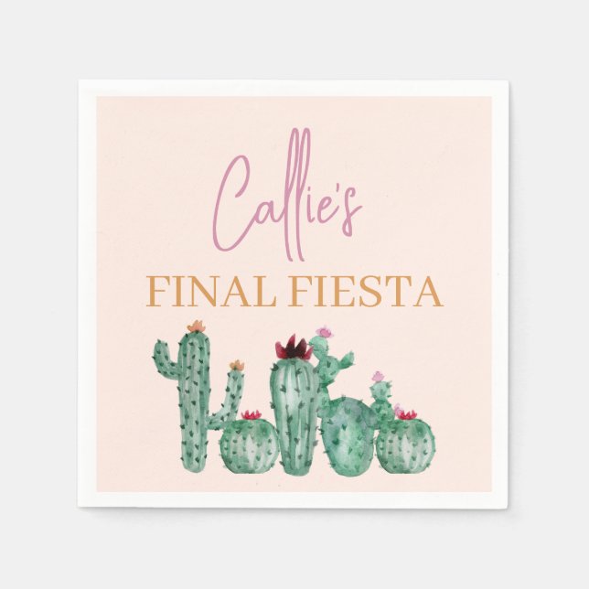 Final Fiesta Bachelorette Cocktail Napkin Serviette (Vorderseite)