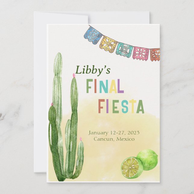 Final Fiesta Bachelorette Einladung (Vorderseite)