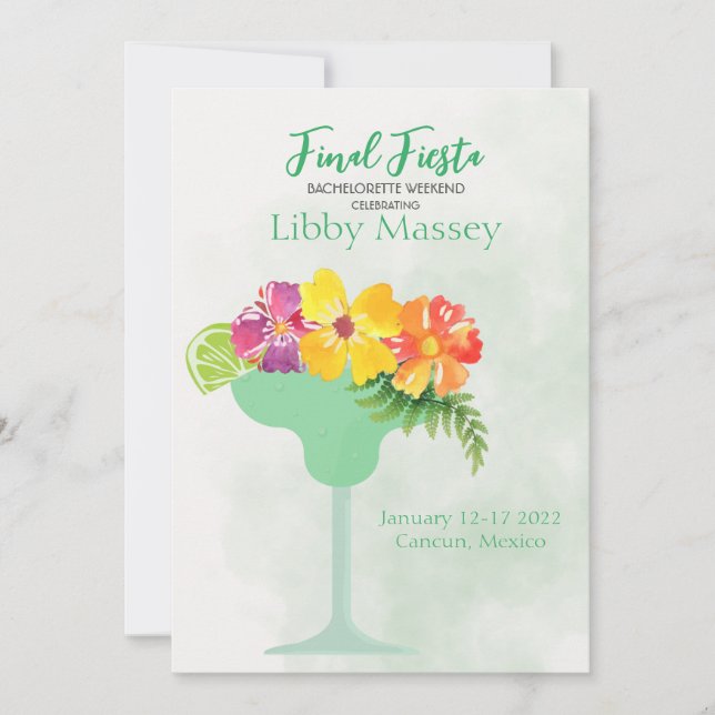 Final Fiesta Bachelorette Einladung (Vorderseite)