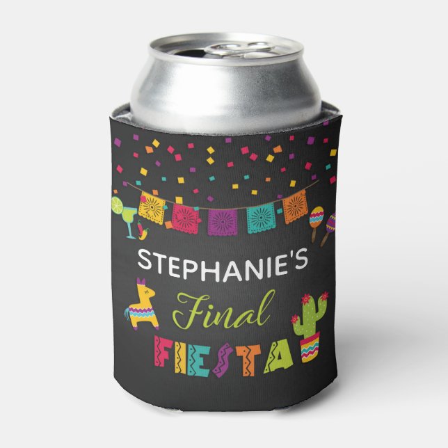 Final Fiesta Can Cooler - Schwarz Dosenkühler (Kanne Vorderseite)