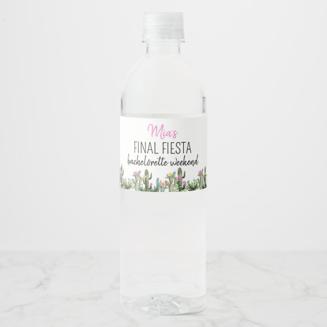 Final Fiesta Personalized Water Bottle Label (Vorderseite)