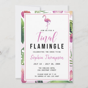 Final Flamingle Bachelorette Wochenende Itinerary Einladung
