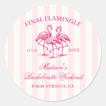 Final Flamingle Pink Striped Bachelorette