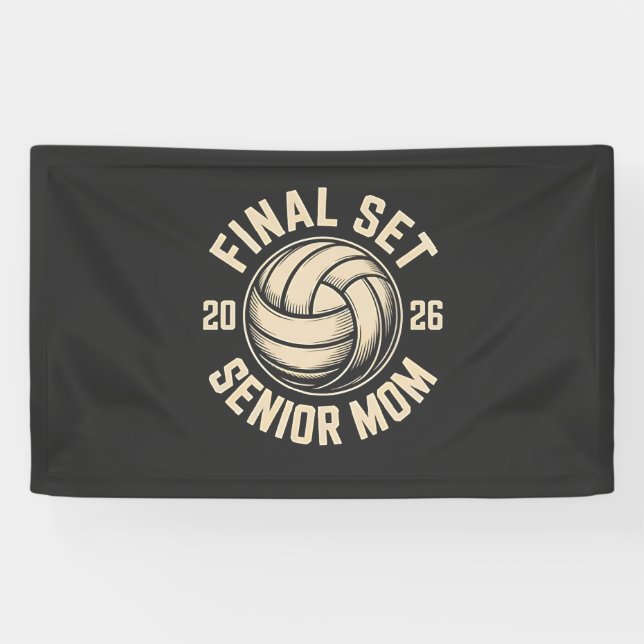 Final Set Senior Mama 2026 Abschluss Volleyball Banner (Horizontal)