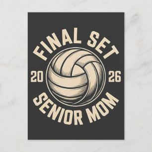 Final Set Senior Mama 2026 Abschluss Volleyball Einladungspostkarte