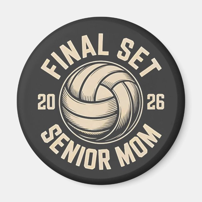 Final Set Senior Mama 2026 Abschluss Volleyball Magnet (Vorne)