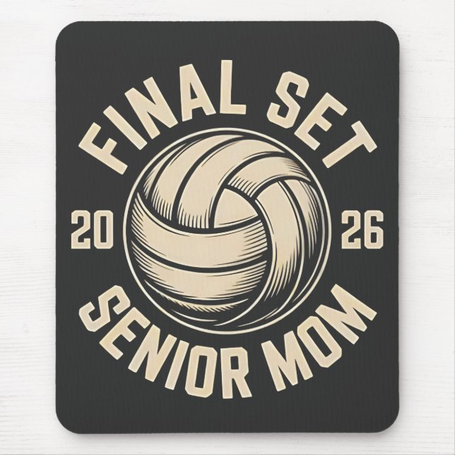 Final Set Senior Mama 2026 Abschluss Volleyball Mousepad (Vorne)
