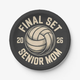 Final Set Senior Mama 2026 Abschluss Volleyball Pappteller