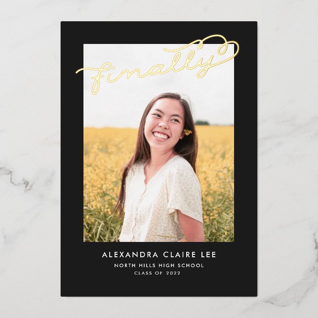 Finalement Gold Foil sur la Faire-part de Graduati (Recto)