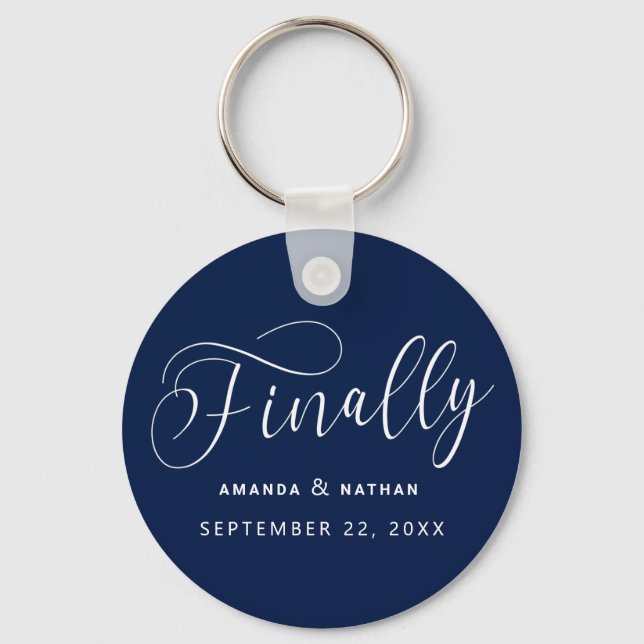 Finally Minimalist Wedding Save the Date Schlüsselanhänger (Vorderseite)