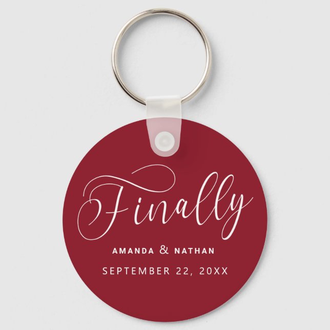 Finally Minimalist Wedding Save the Date Schlüsselanhänger (Vorderseite)