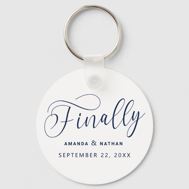 Finally Minimalist Wedding Save the Date Schlüsselanhänger (Vorderseite)