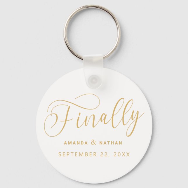 Finally Minimalist Wedding Save the Date Schlüsselanhänger (Vorderseite)