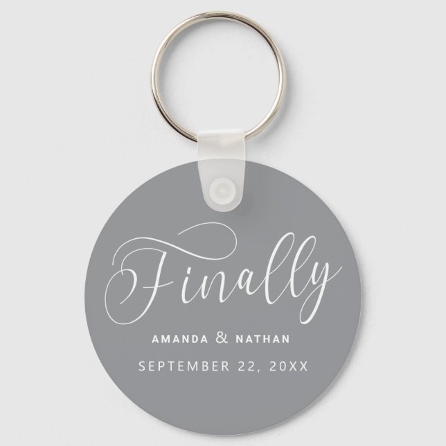 Finally Minimalist Wedding Save the Date Schlüsselanhänger (Vorderseite)