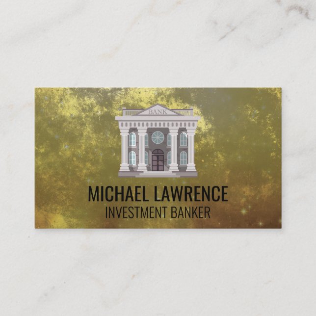 Finance Banking-Logo | Gold Hintergrund Visitenkarte (Vorderseite)