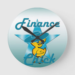 Finance Chick #7 Runde Wanduhr