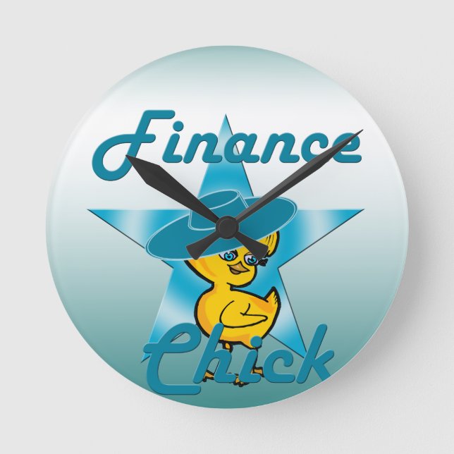 Finance Chick #7 Runde Wanduhr (Vorderseite)