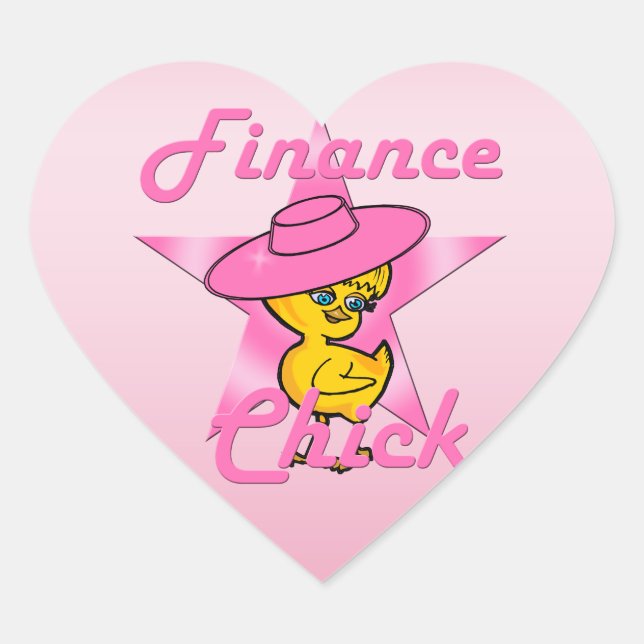 Finance Chick #8 Herz-Aufkleber (Vorderseite)