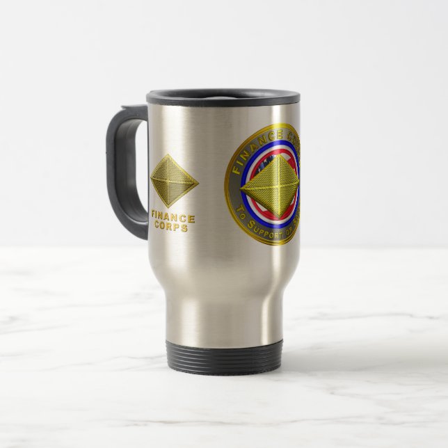 Finance Corps Veteran Reisebecher (Vorderseite Links)