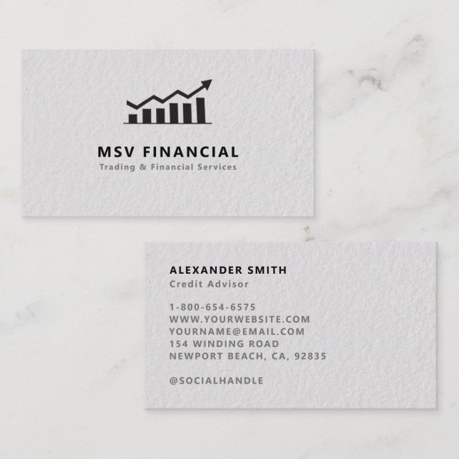 Finance Dealer Trading Sleek Modernes Beruflich Visitenkarte (Vorne/Hinten)