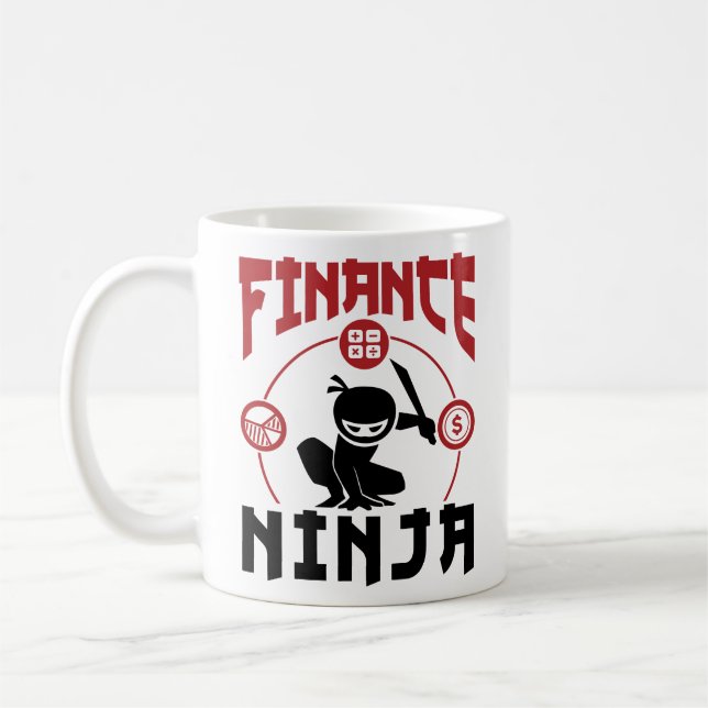 Finance-Ninja-Abteilungsanerkennung Kaffeetasse (Links)