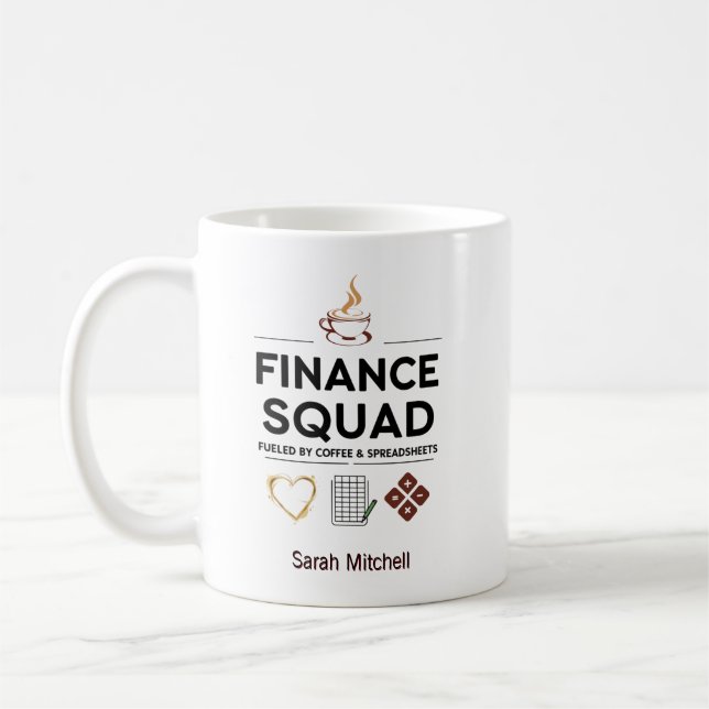 Finance-Squad Personalisierter Kaffee & Tabellen Kaffeetasse (Links)