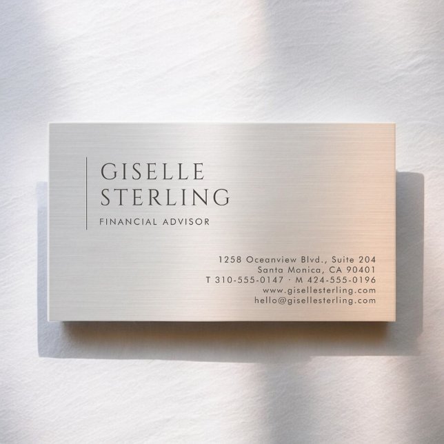 Financial Advisor Brushed Metal Visitenkarte (Von Creator hochgeladen)
