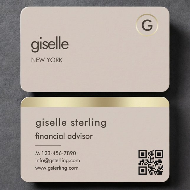 Financial Advisor Neutral Gold QR Code Visitenkarte (Von Creator hochgeladen)