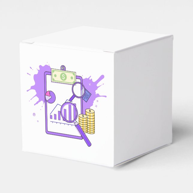 Financial Analysis Report Money Magnifying Glass Geschenkschachtel (Vorderseite)