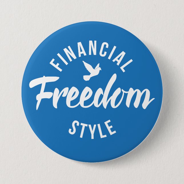 Financial Freedom Style Blue Button (Vorderseite)