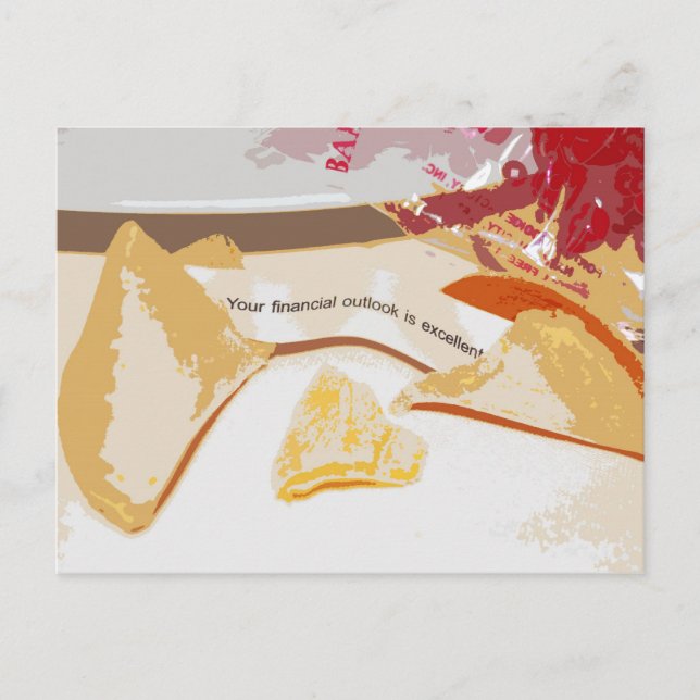 "Financial Outlook is Excellent" Glückwunsch Cooki Postkarte (Vorderseite)