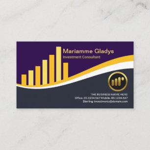 Finanzberater für Creative Yellow Share Graph Wav Visitenkarte