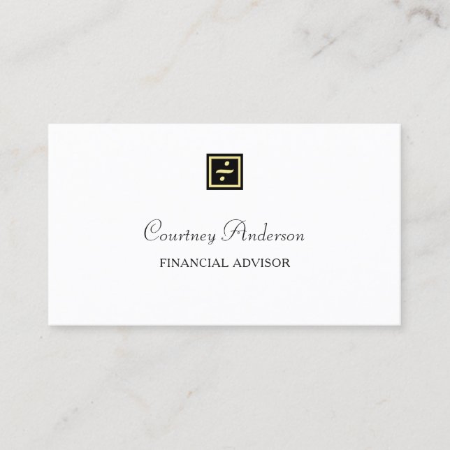 Finanzberater für elegante Black Gold Division-Log Visitenkarte (Vorderseite)