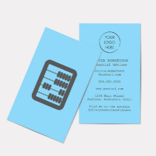 Finanzberater-Logo Abakus Blau und Grau Visitenkarte