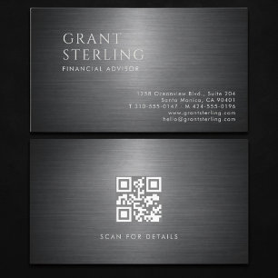 Finanzberater Metallischer QR-Code Visitenkarte