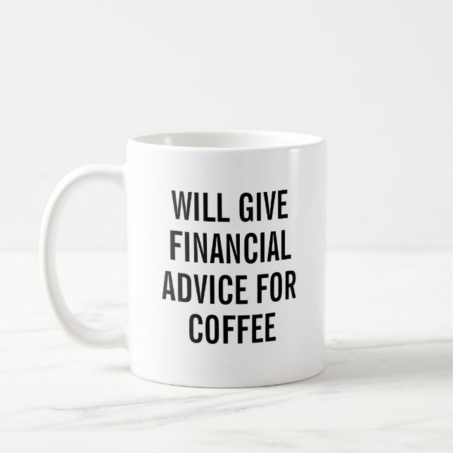 Finanzberatung Kaffeemaschine Funny Financial Plan Kaffeetasse (Links)