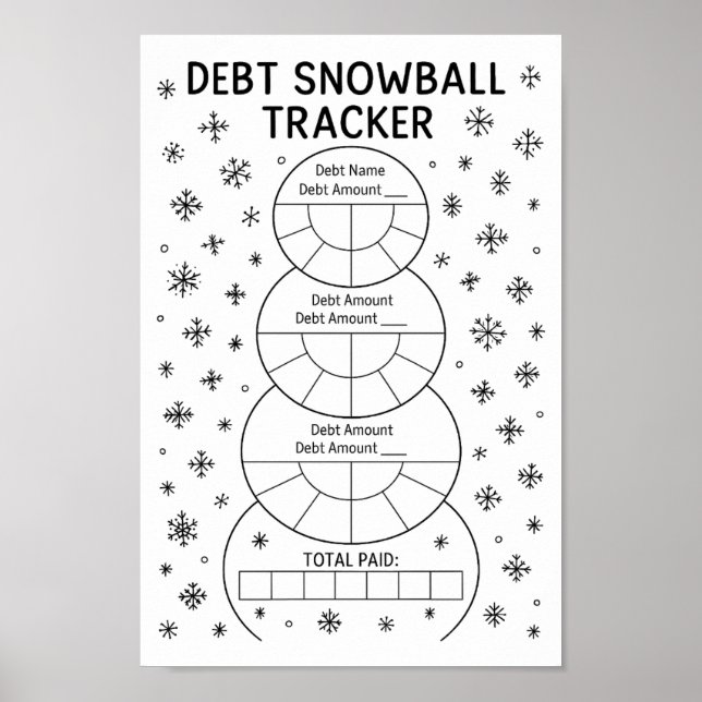 Finanzielle Schulden Snowball Tracker Poster (Vorne)